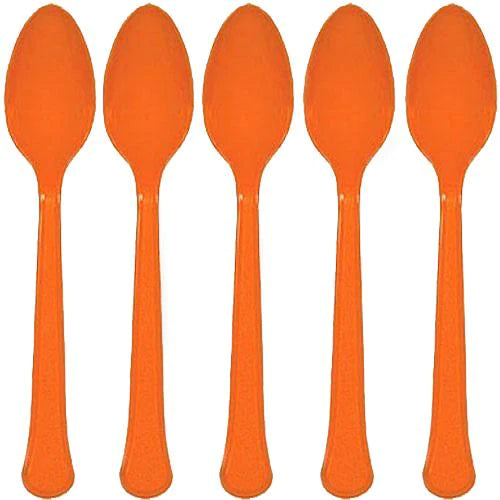 Orange Peel Heavy Weight Plastic Spoons 20pcs