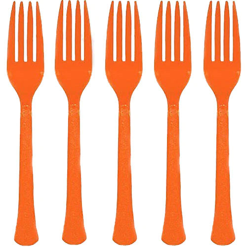 Orange Peel Heavy Weight Plastic Forks 20pcs