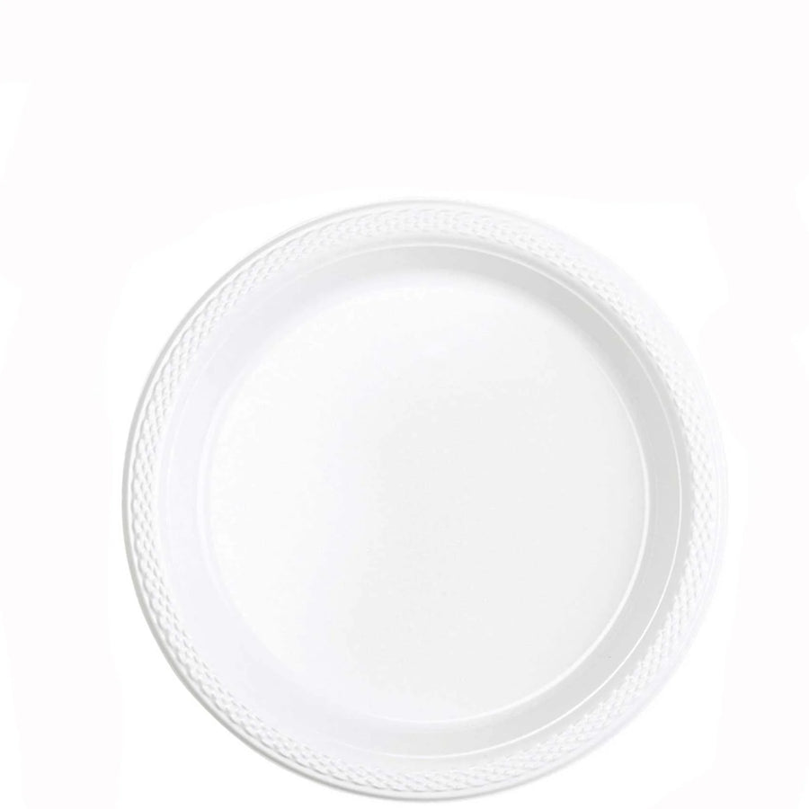 WHITE PLASTIC PLATE 7IN, 20PCS