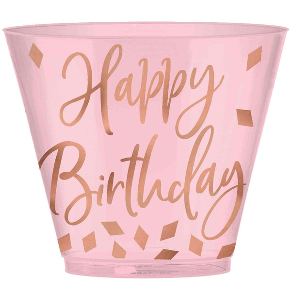 BLUSH BIRTHDAY TUMBLER PLASTIC HOT-STAMP 9OZ