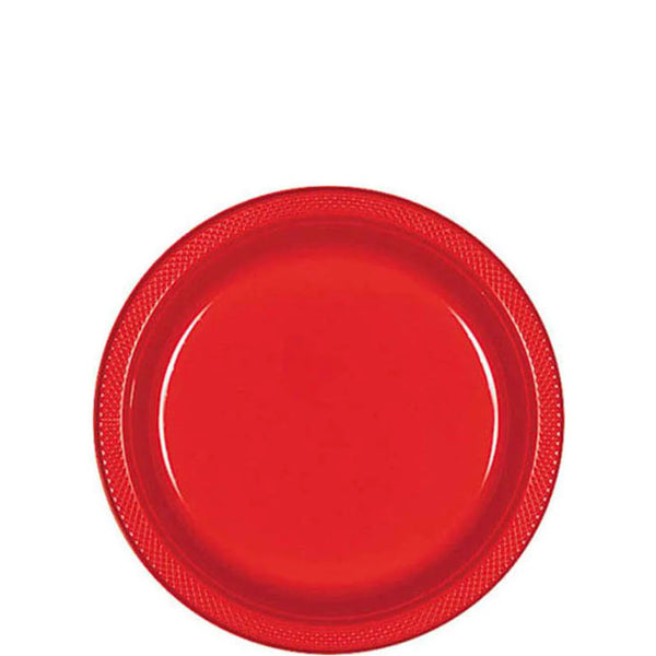 Apple Red Plastic Plates 7in , 20pcs