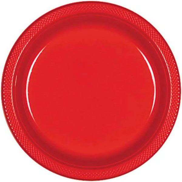 Apple Red Plastic Plates 10.25in, 20pcs