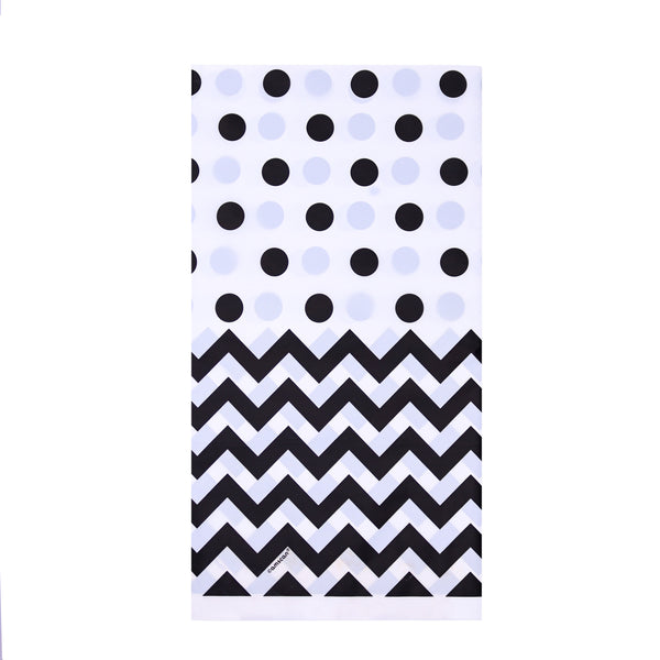 JET BLACK CHEVRON PLASTIC TABLECOVER