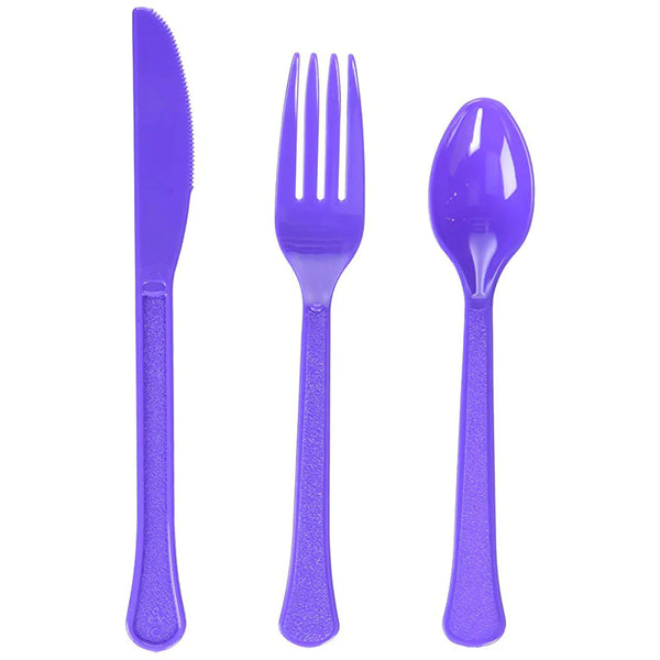 New Purple Heavy Cutlery Assorted