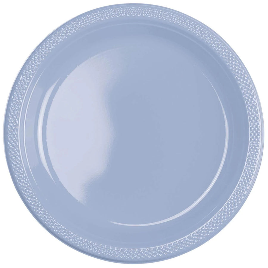 Pastel Blue Plastic Plates 10.25in, 20pcs