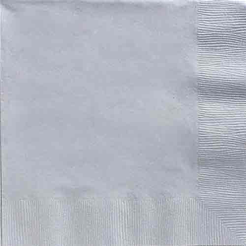 SILVER 2-PLY LUNCH NAPKIN,  40CT