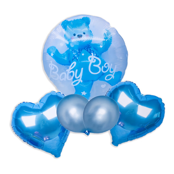 Baby Boy Blue Balloon 5 pcs Foil Baby Shower Decorations for Boy , It is a Boy Balloons for Birthday Party Decoration Gender Reveal Supplies