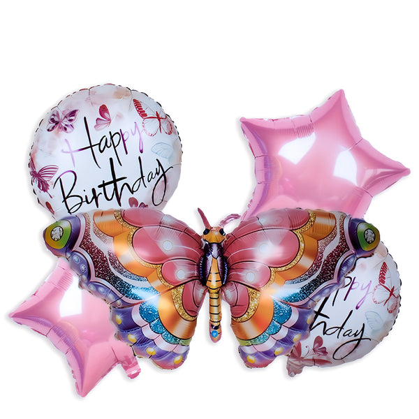 Butterfly Balloon 6pcs Set Large Blue Pink Butterfly Wedding Decoration Children's Birthday Party Decoration Balloon Set