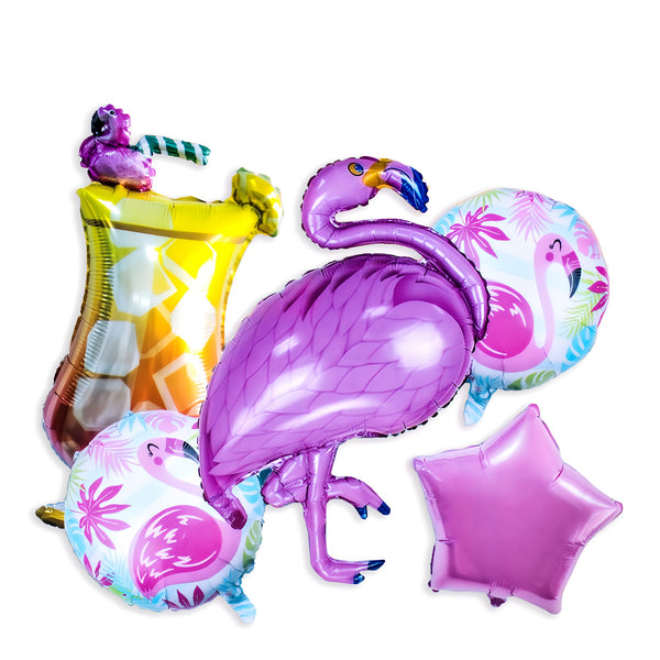 Flamingo Foil Balloons 5pcs  Party Decorations Purple Happy Birthday and Baby Shower Decorations