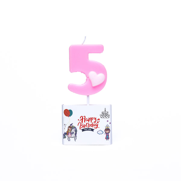 Candle Birthday Pink Number 5 Candle Children Adults Birthday Cake Birthday 4.5×3.5cm