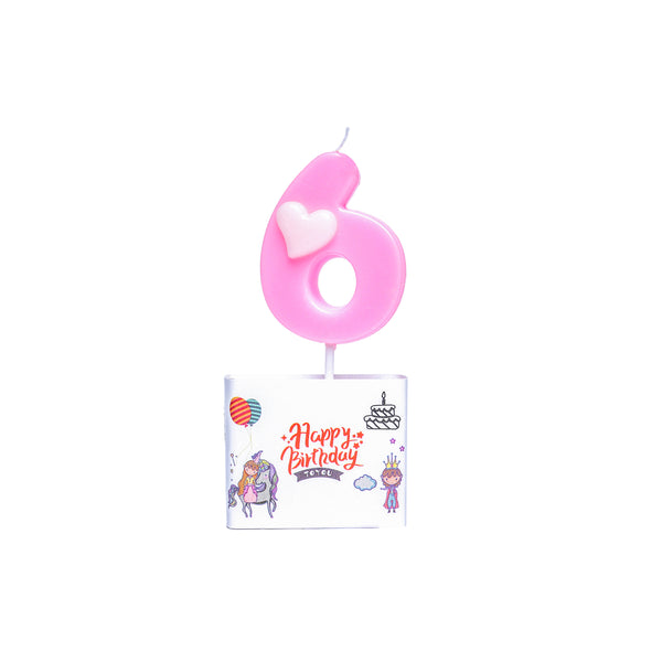 Candle Birthday Pink Number 6 Candle Children Adults Birthday Cake Birthday 4.5×3.5cm