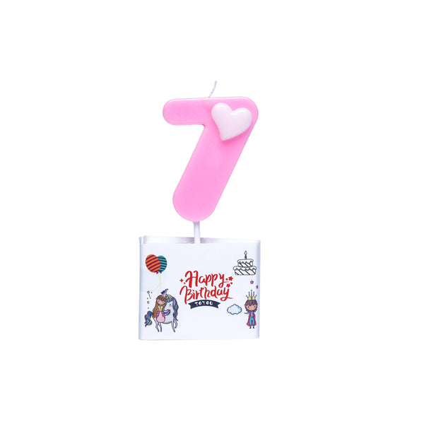 Candle Birthday Pink Number 7Candle Children Adults Birthday Cake Birthday 4.5×3.5cm