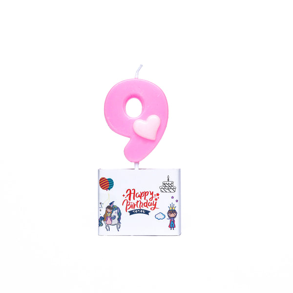 Candle Birthday Pink Number 9 Candle Children Adults Birthday Cake Birthday 4.5×3.5cm