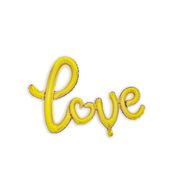 Ligatures Love Letter Foil Balloon Anniversary Wedding Valentines Birthday Party Decoration Champagne Cup Photo Props-Gold color