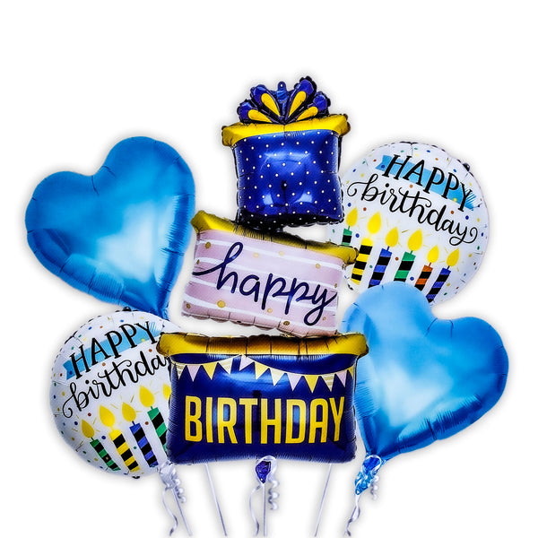 Happy Birthday Blue Balloons Decoration Set for Indoor & Outdoor Birthday Party Decorations and Supplies